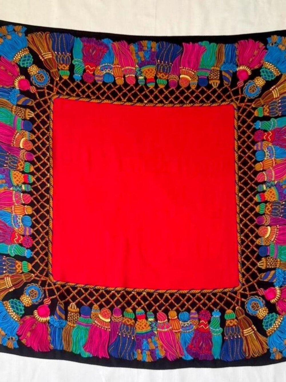 ECHO maximalist printed 100% silk scarf